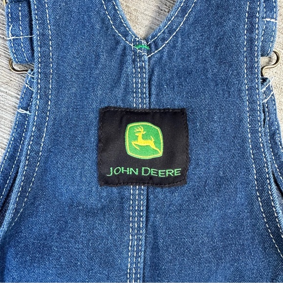 Kids John Deere Blue Denim Bibs Overalls Jeans Youth Small - Picture 8 of 8
